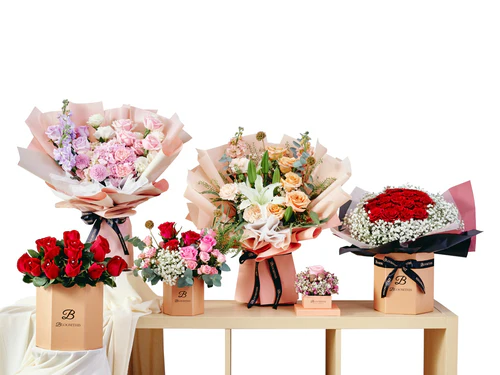 offerings of different flower bouquets