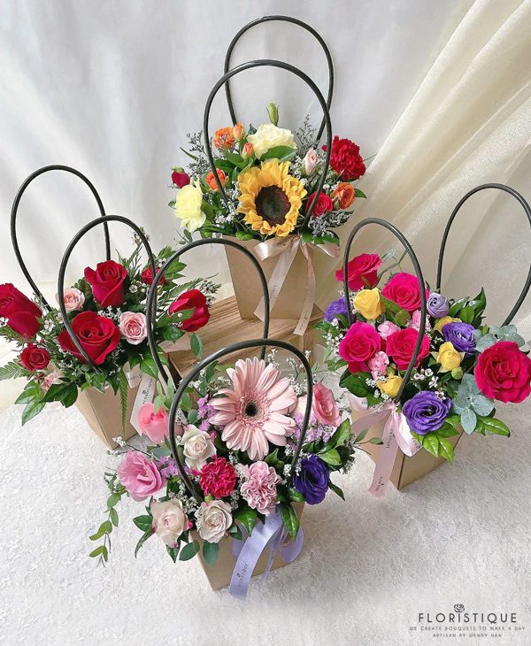 basket of flowers at floristque